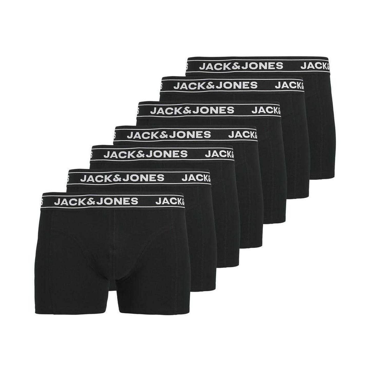 Black - Front - Jack And Jones Mens Elasticated Boxer Shorts (Pack of 7)