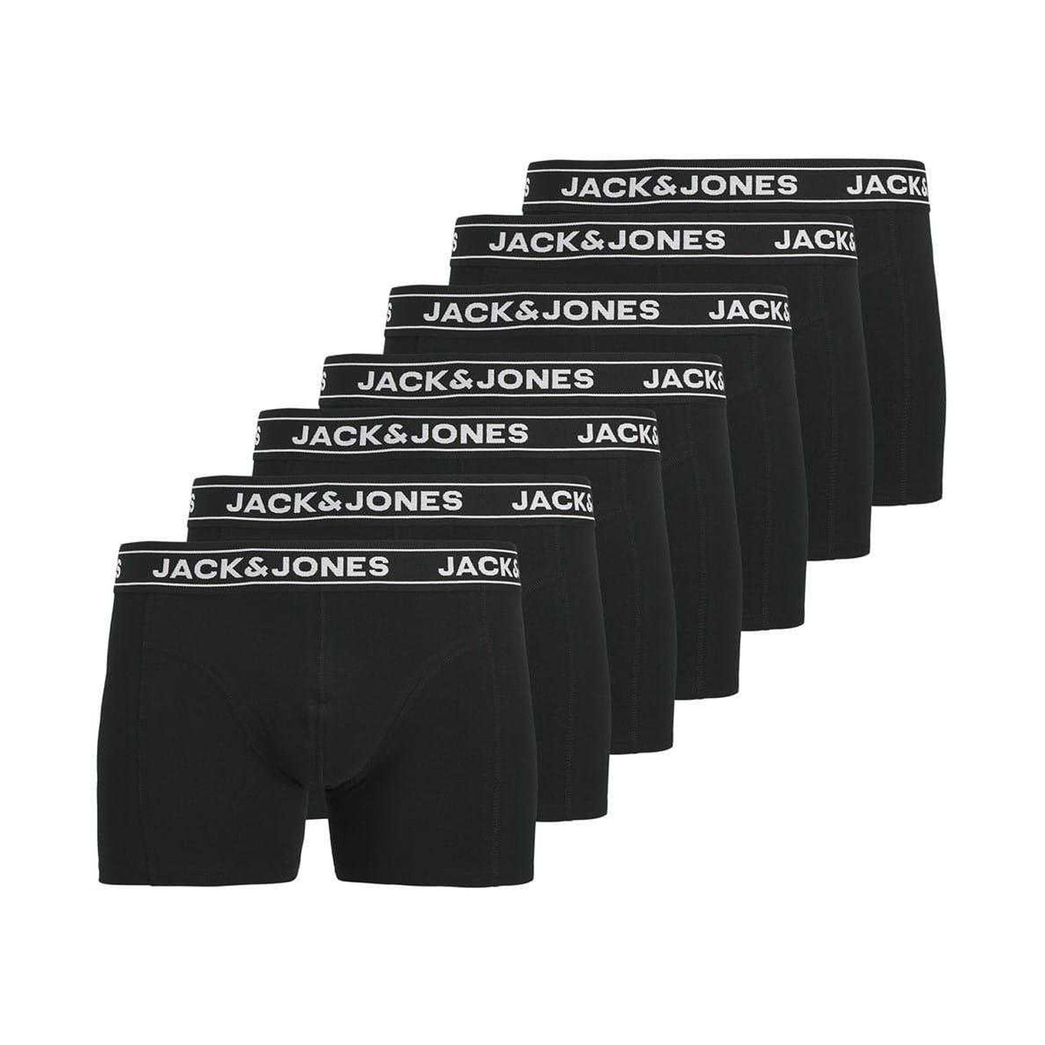 Black - Front - Jack And Jones Mens Elasticated Boxer Shorts (Pack of 7)