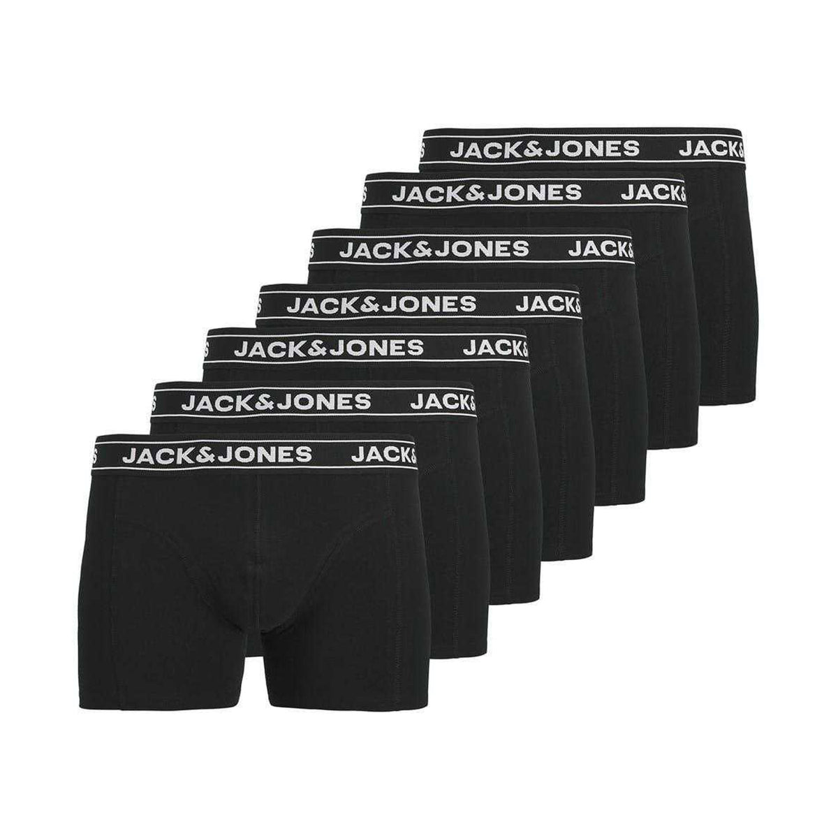 Black - Front - Jack And Jones Mens Elasticated Boxer Shorts (Pack of 7)
