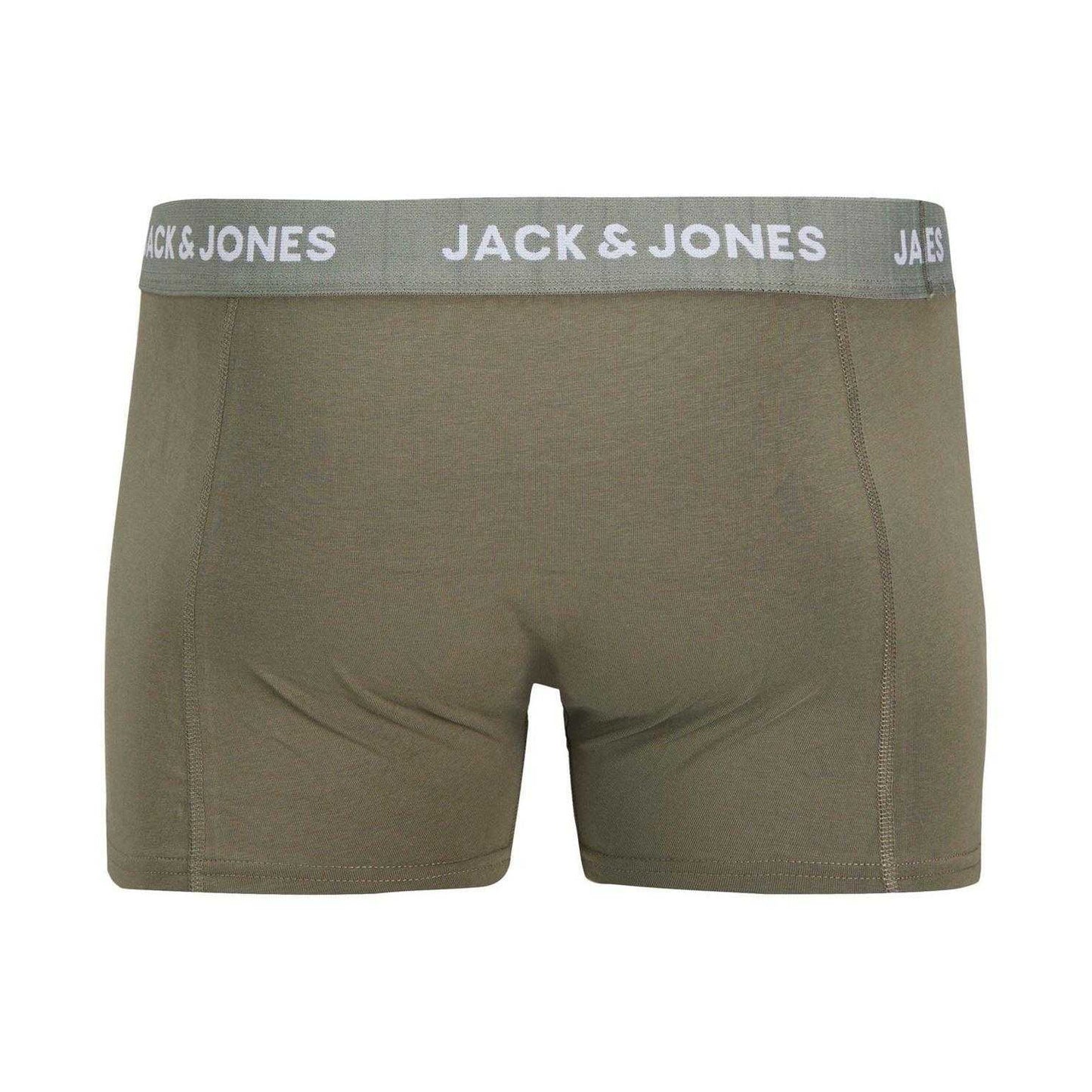 Agave Green - Back - Jack And Jones Mens Solid Boxer Shorts (Pack of 3)