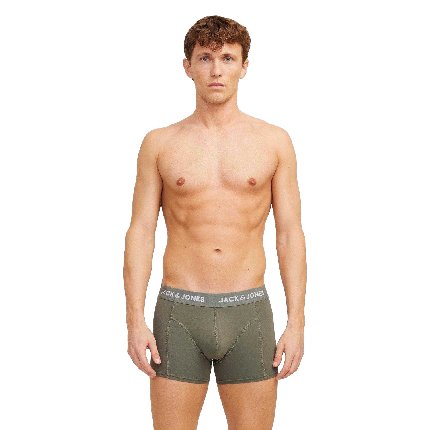 Agave Green - Side - Jack And Jones Mens Solid Boxer Shorts (Pack of 3)