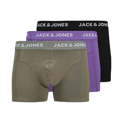 Agave Green - Front - Jack And Jones Mens Solid Boxer Shorts (Pack of 3)