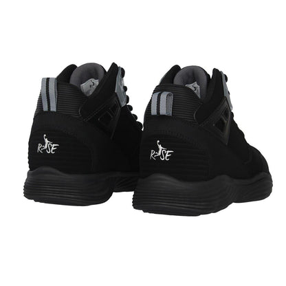Black-Charcoal - Back - Rise Mens Diverse PU Basketball Shoes