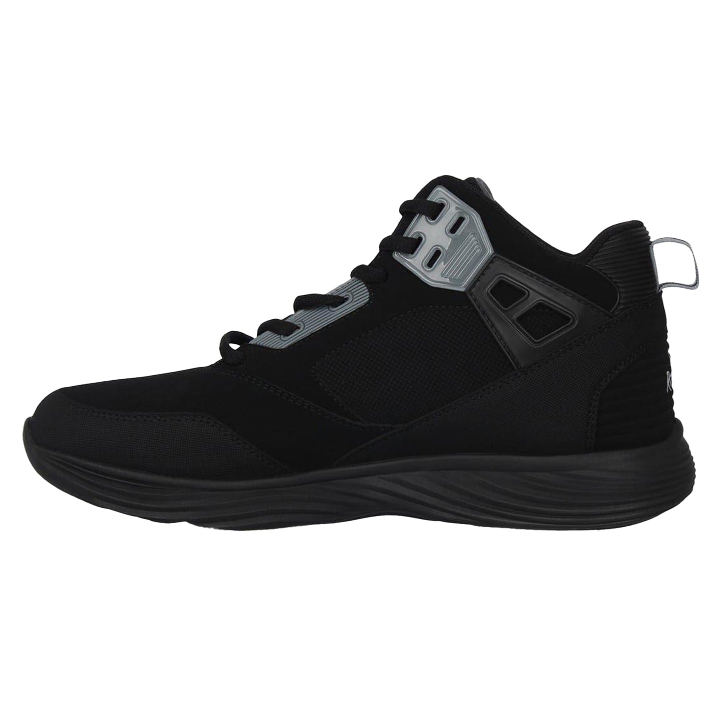 Black-Charcoal - Side - Rise Mens Diverse PU Basketball Shoes