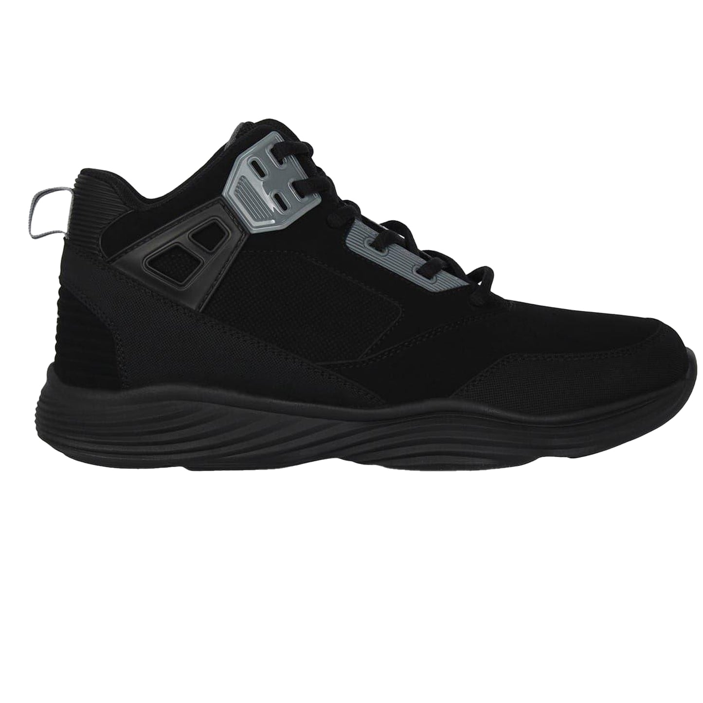 Black-Charcoal - Front - Rise Mens Diverse PU Basketball Shoes