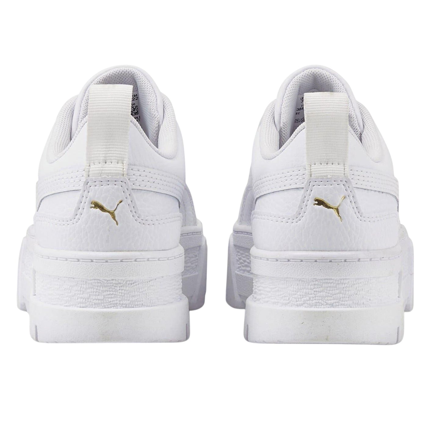 White - Back - Puma Womens-Ladies Mayze Leather Platform Trainers