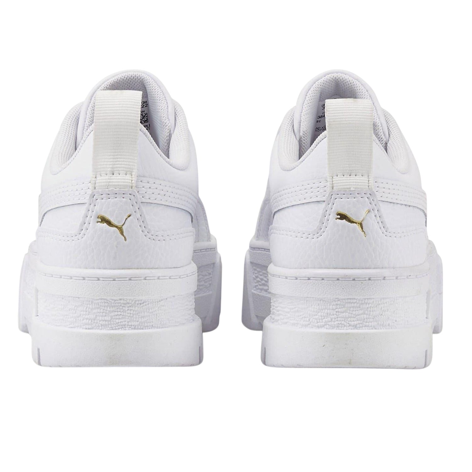 White - Back - Puma Womens-Ladies Mayze Leather Platform Trainers