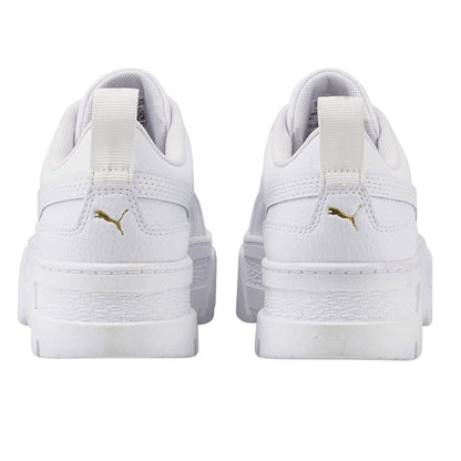 White - Back - Puma Womens-Ladies Mayze Leather Platform Trainers