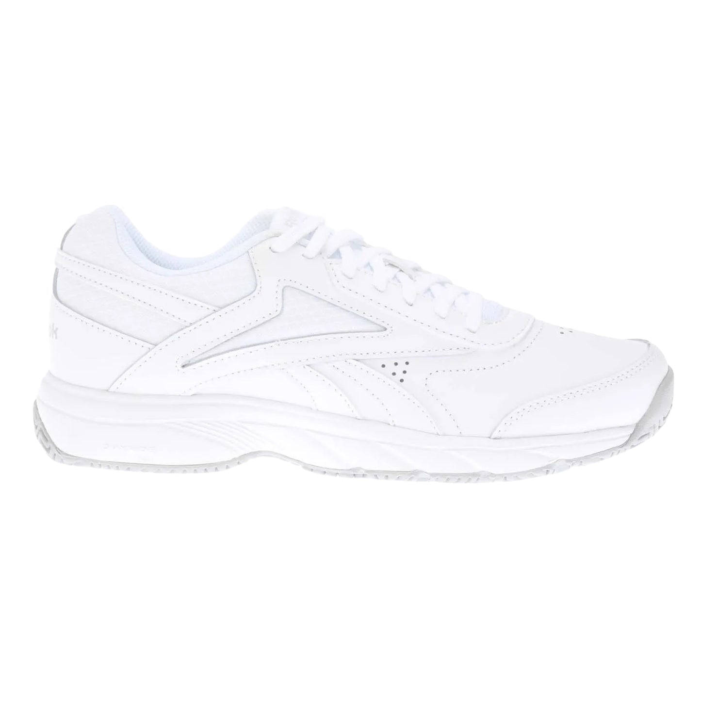 White - Side - Reebok Womens-Ladies Work N Cushion 4.0 Leather Trainers