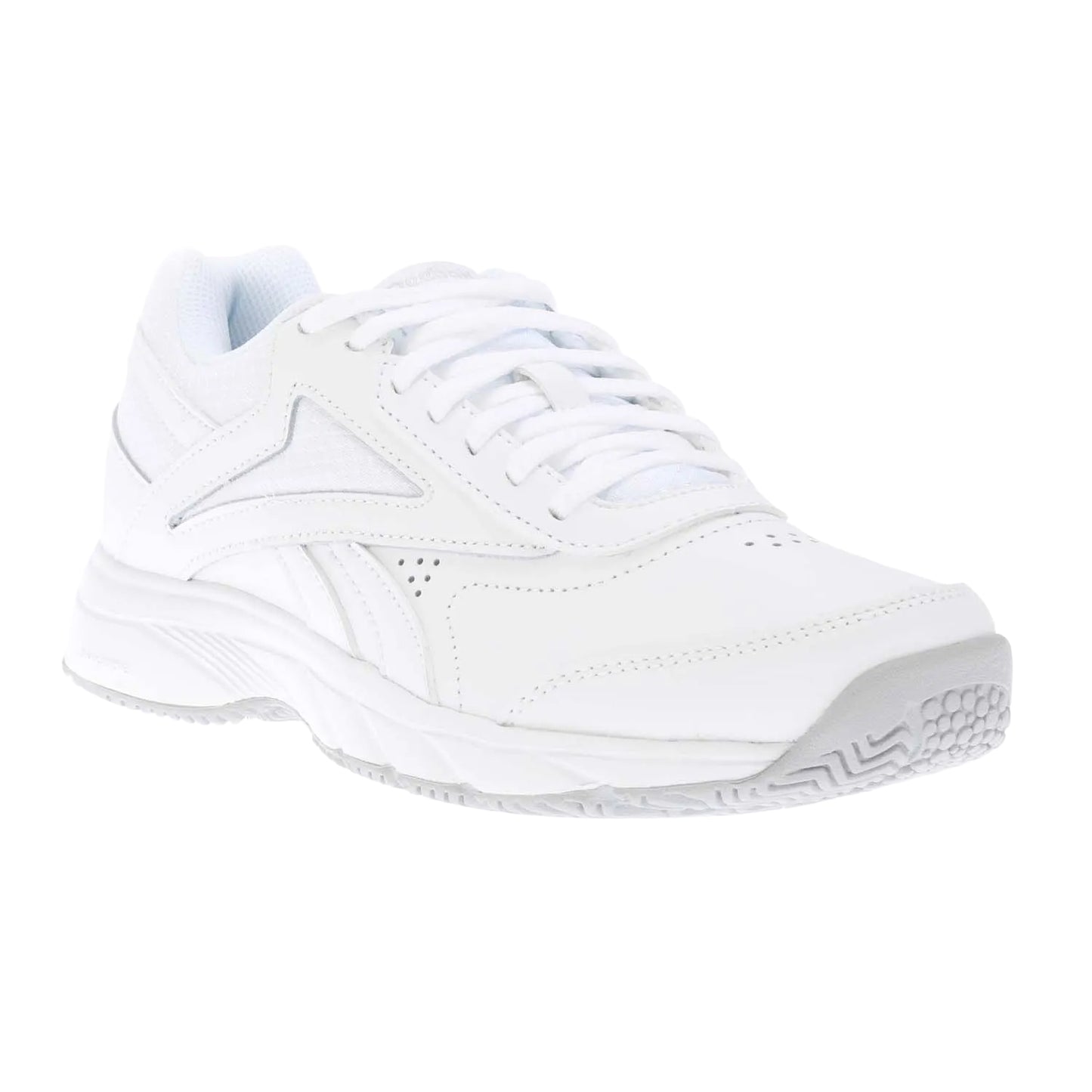 White - Front - Reebok Womens-Ladies Work N Cushion 4.0 Leather Trainers