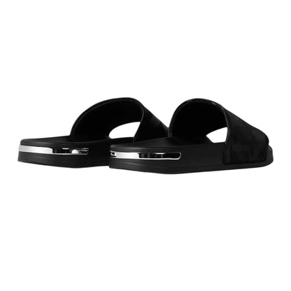 Black - Back - Mallet Mens Camouflage Embossed Sliders