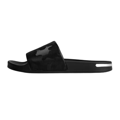 Black - Side - Mallet Mens Camouflage Embossed Sliders