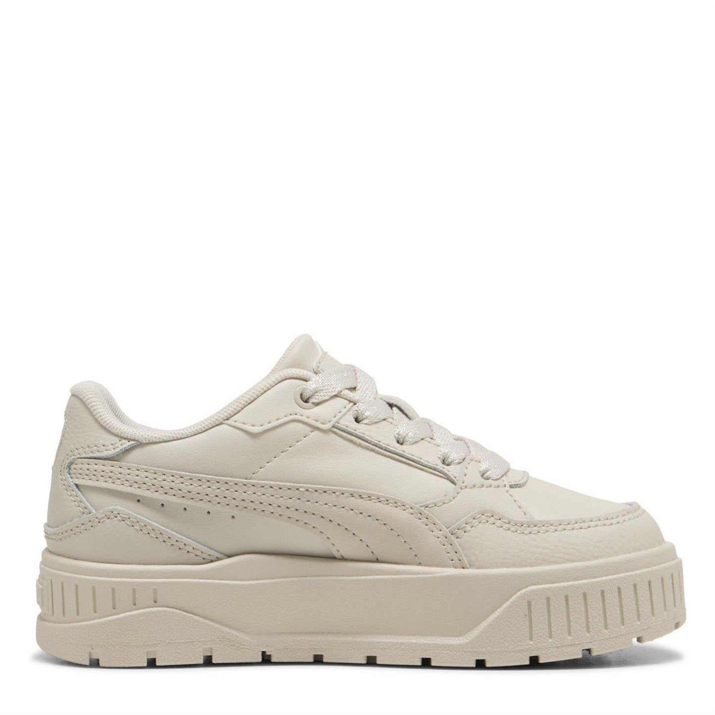 Silver - Lifestyle - Puma Childrens-Kids Karmen II Leather Platform Trainers