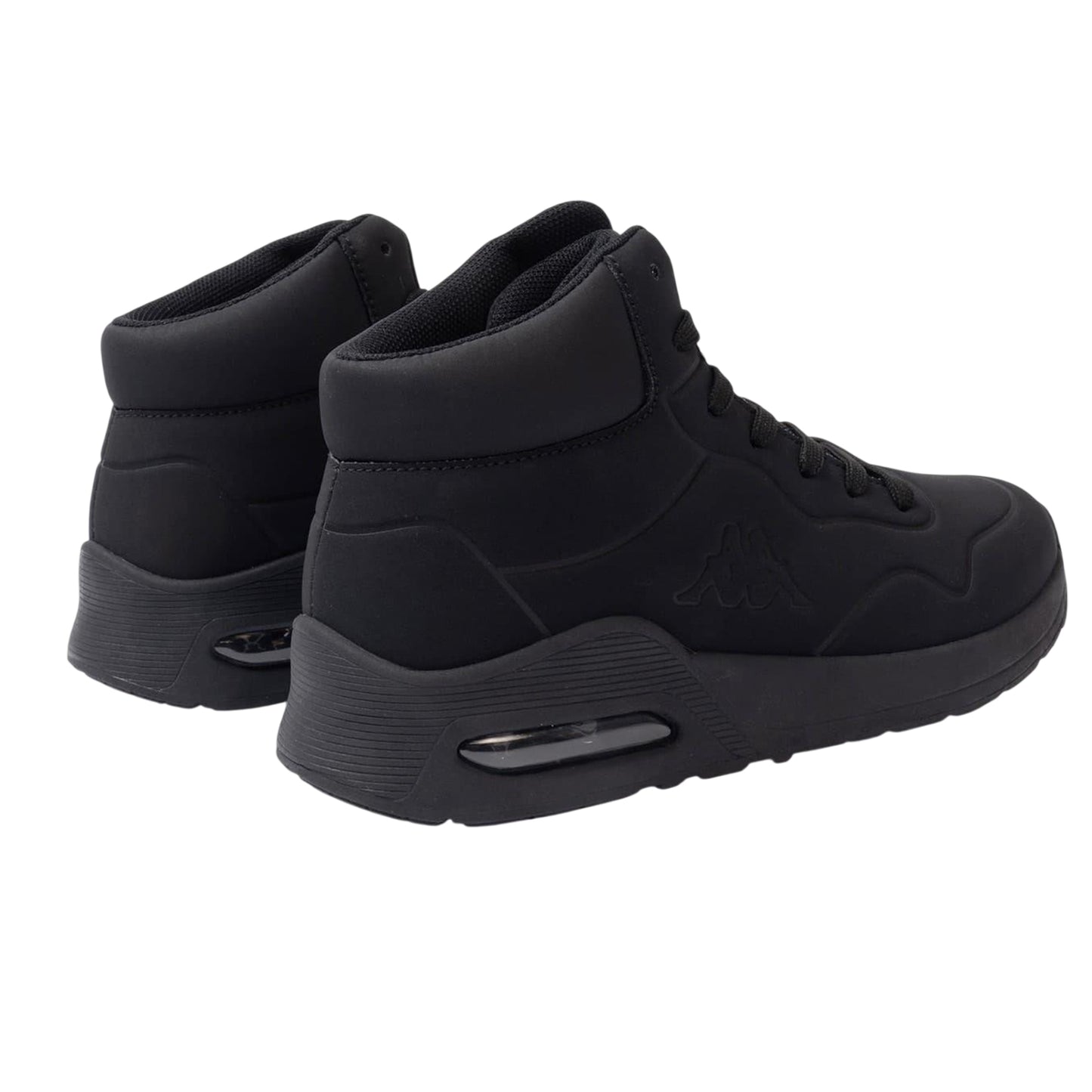 Black - Back - Kappa Childrens-Kids Bolla Synthetic Leather High Top Trainers