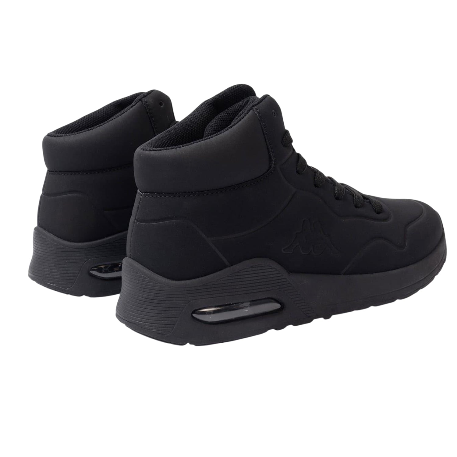 Black - Back - Kappa Childrens-Kids Bolla Synthetic Leather High Top Trainers