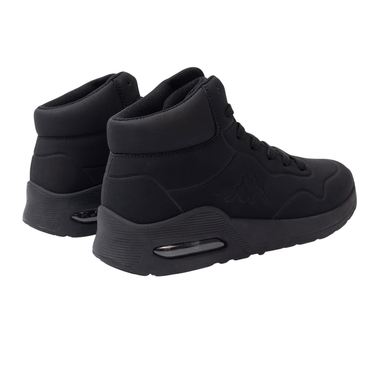 Black - Back - Kappa Childrens-Kids Bolla Synthetic Leather High Top Trainers
