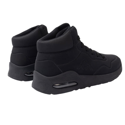 Black - Back - Kappa Childrens-Kids Bolla Synthetic Leather High Top Trainers
