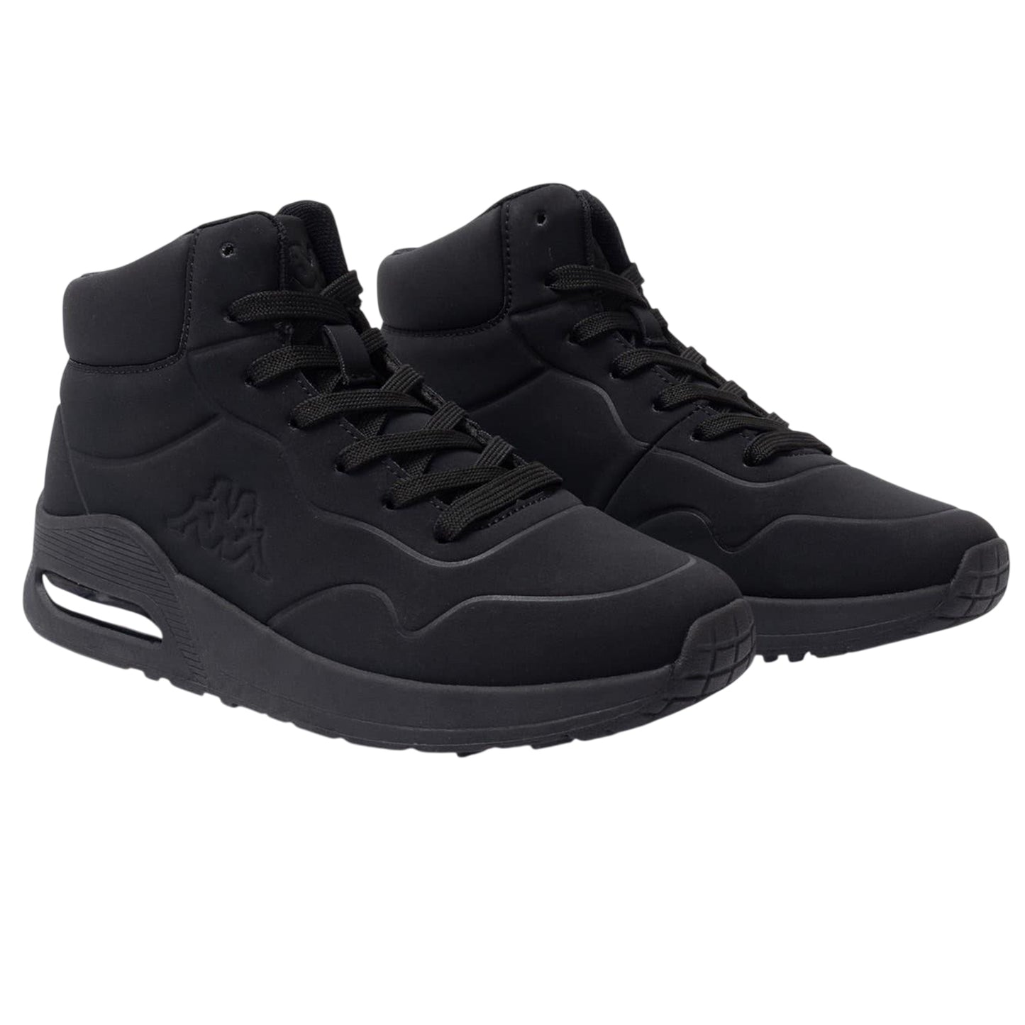 Black - Side - Kappa Childrens-Kids Bolla Synthetic Leather High Top Trainers