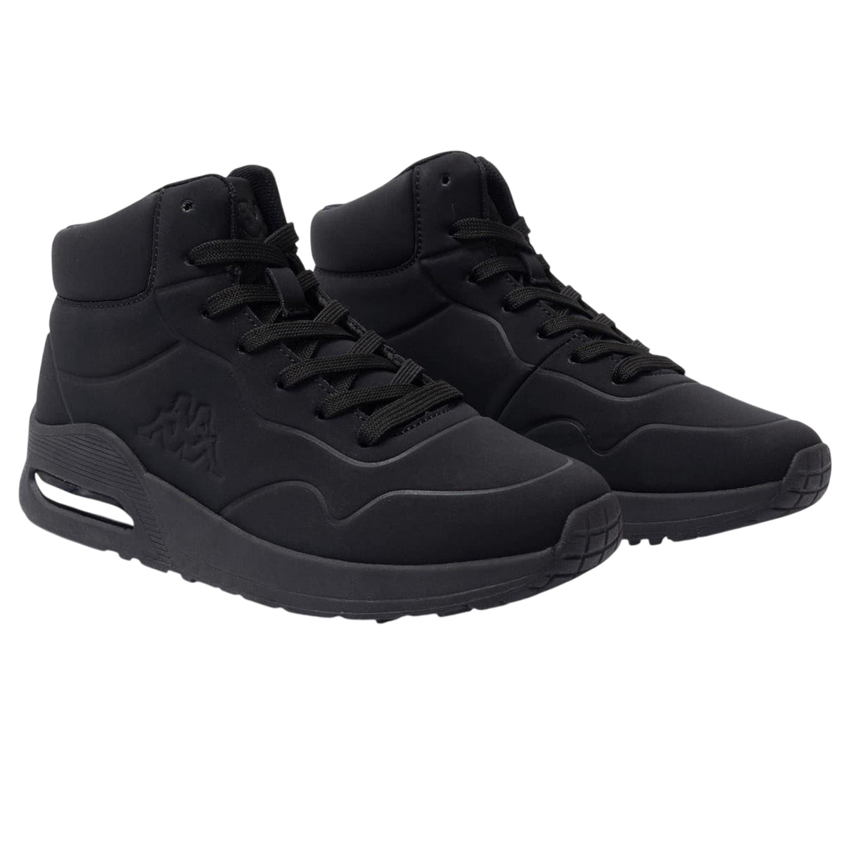 Black - Side - Kappa Childrens-Kids Bolla Synthetic Leather High Top Trainers