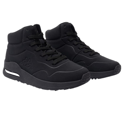 Black - Side - Kappa Childrens-Kids Bolla Synthetic Leather High Top Trainers