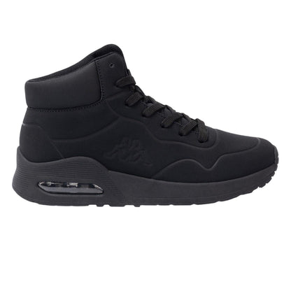 Black - Front - Kappa Childrens-Kids Bolla Synthetic Leather High Top Trainers