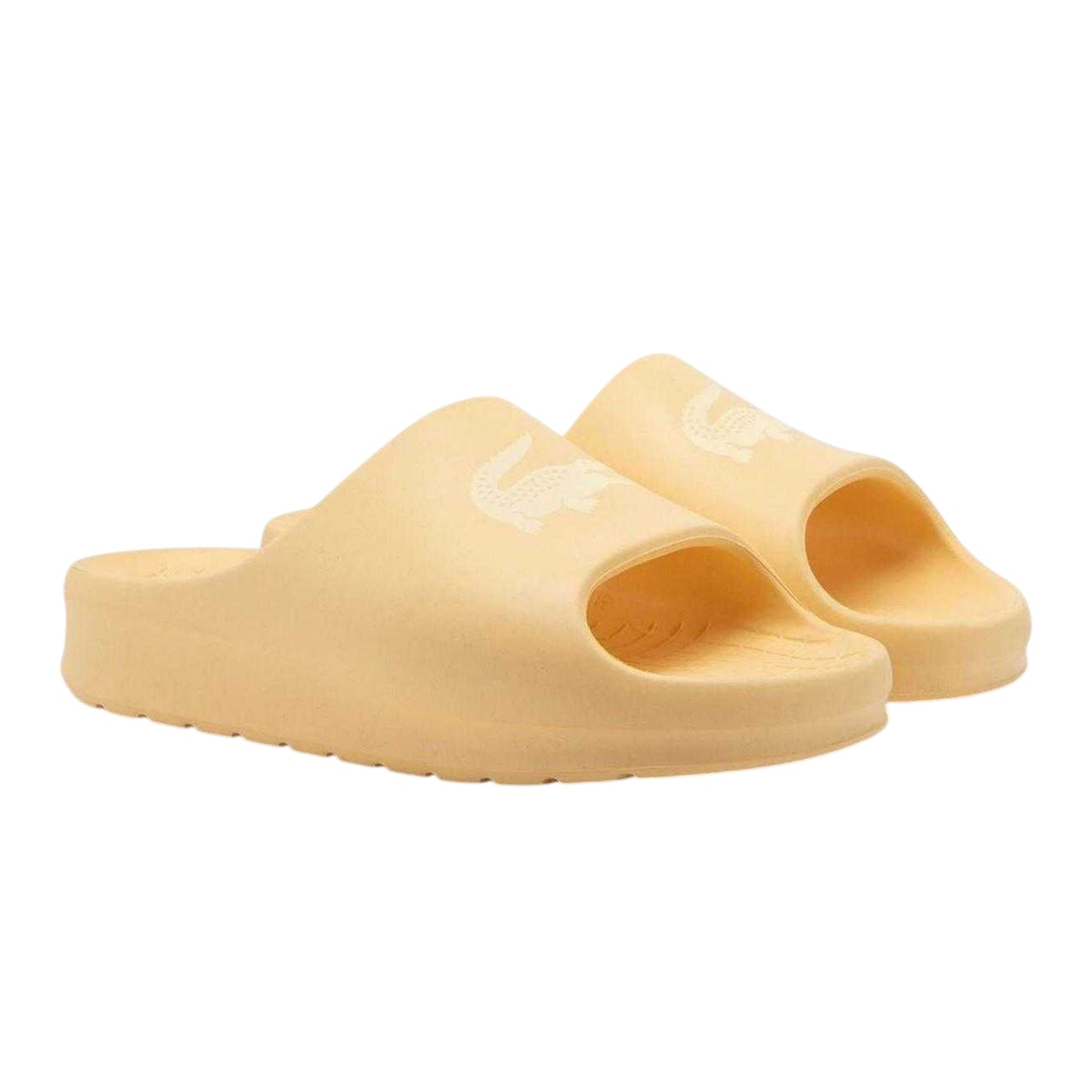 Yellow - Side - Lacoste Mens Serve Crocodile Holiday Sliders