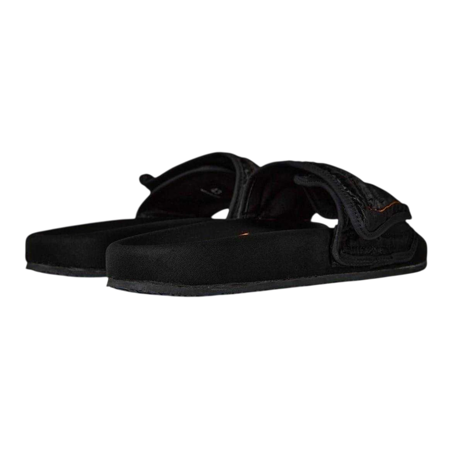 Black - Back - Heron Preston Unisex Adult Cotton Flat Sliders