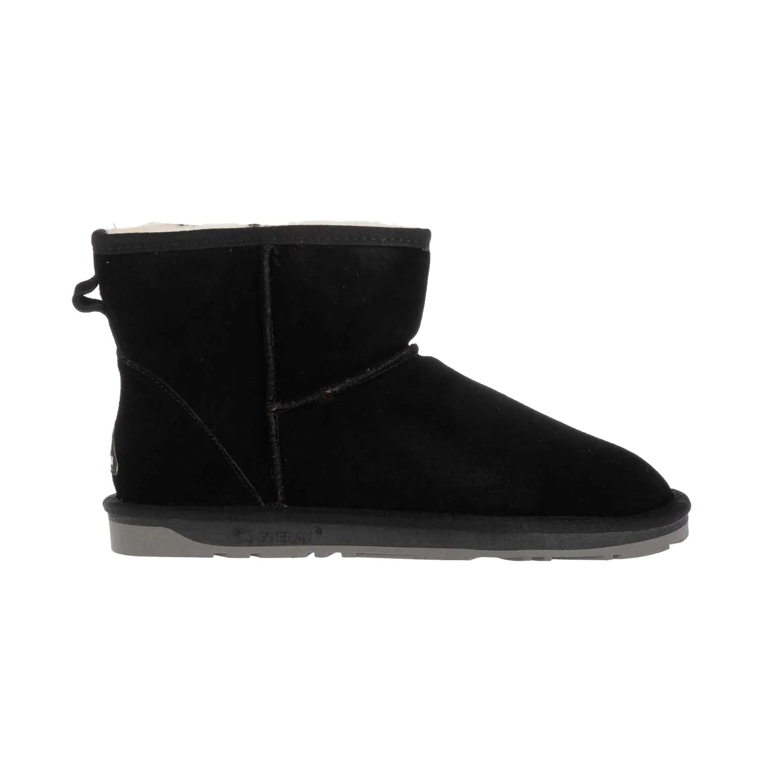 Black - Side - EverAu Womens-Ladies Emu Mini Cow Suede Classic Boots