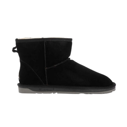 Black - Side - EverAu Womens-Ladies Emu Mini Cow Suede Classic Boots