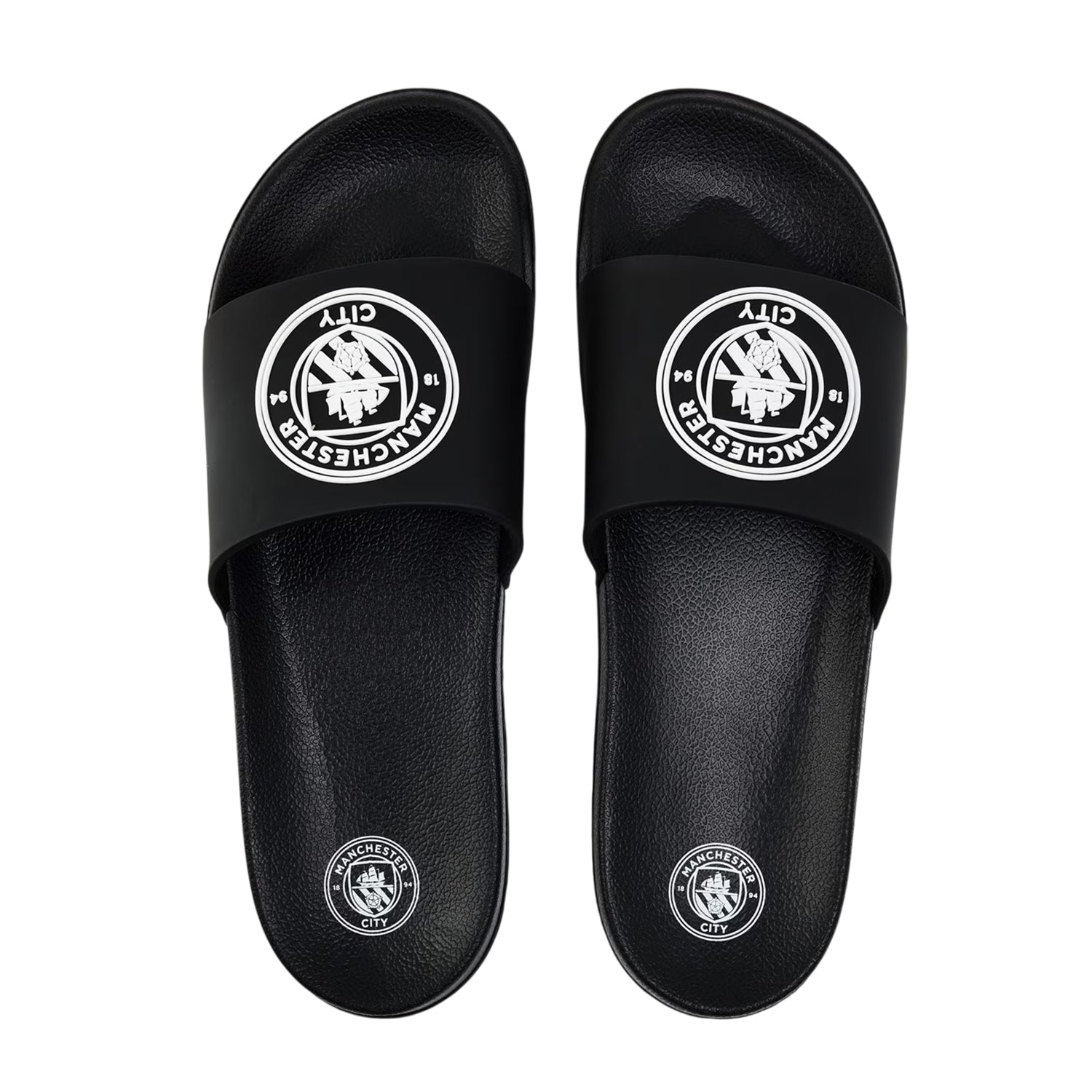 Black - Side - Manchester City FC Unisex Adult Sliders