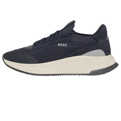 Navy - Back - Boss Mens TTNM EVO Suede Trainers
