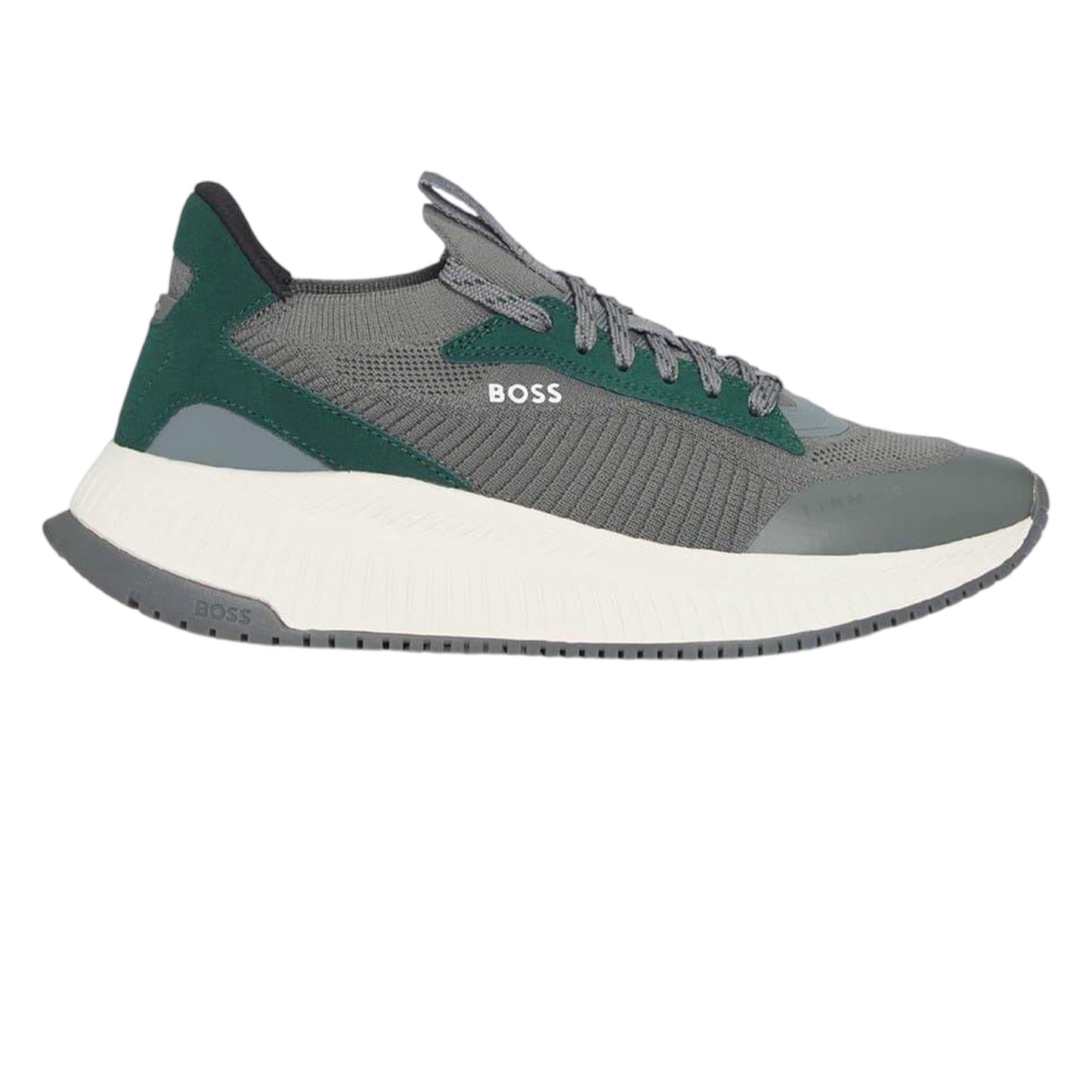 Green - Front - Boss Mens TTNM EVO Suede Trainers