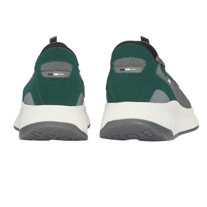Green - Back - Boss Mens TTNM EVO Suede Trainers