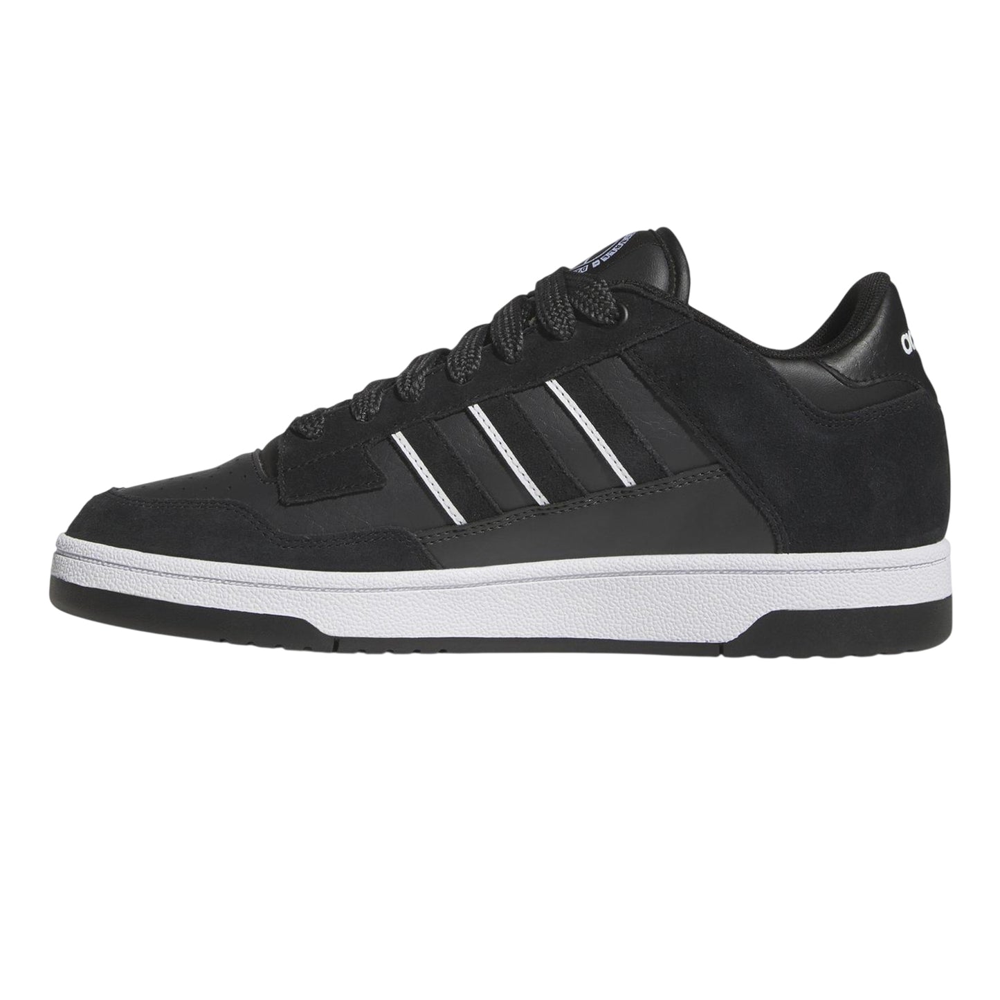 Black - Side - Adidas Mens Rapid Court Suede Trainers