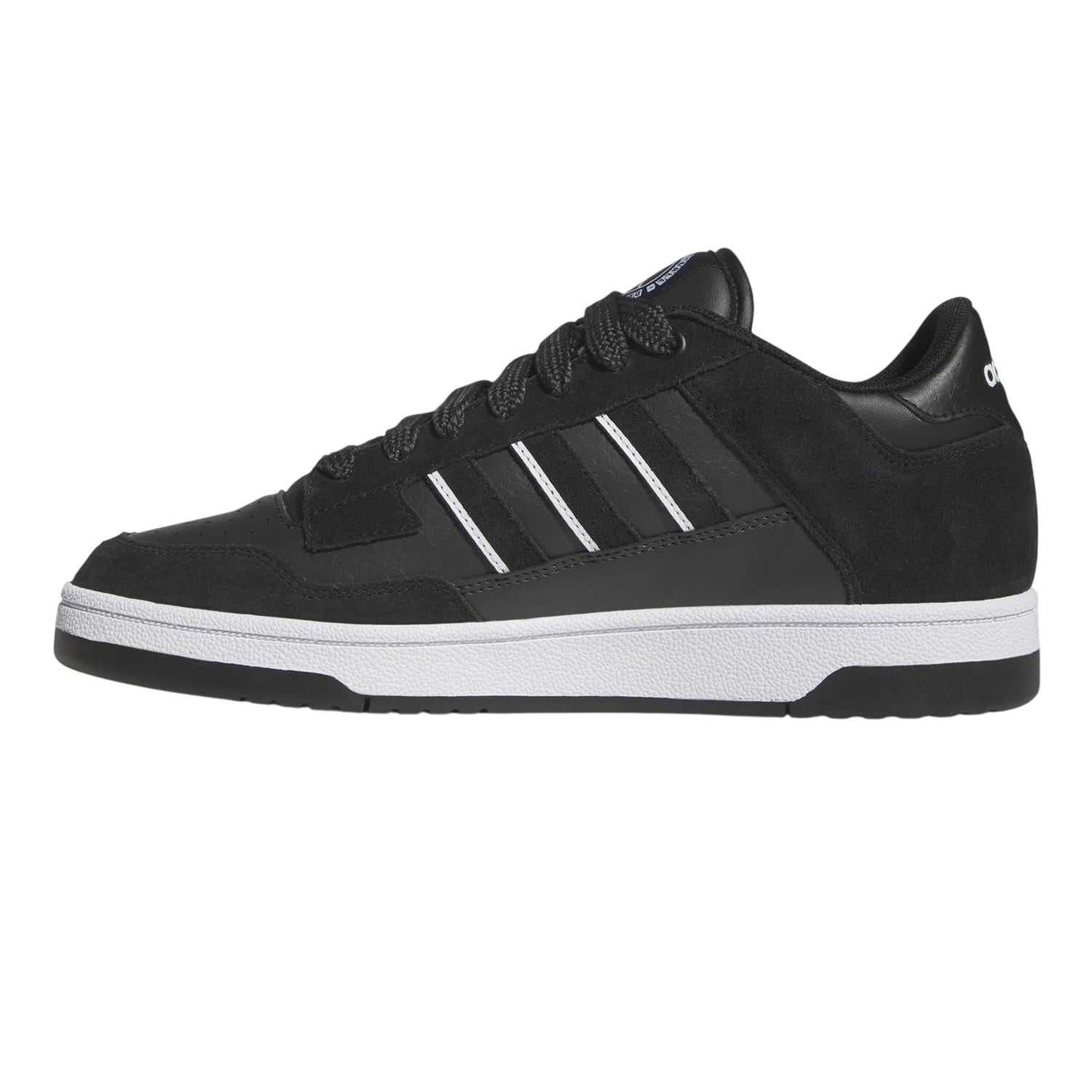 Black - Side - Adidas Mens Rapid Court Suede Trainers