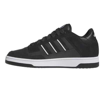 Black - Side - Adidas Mens Rapid Court Suede Trainers