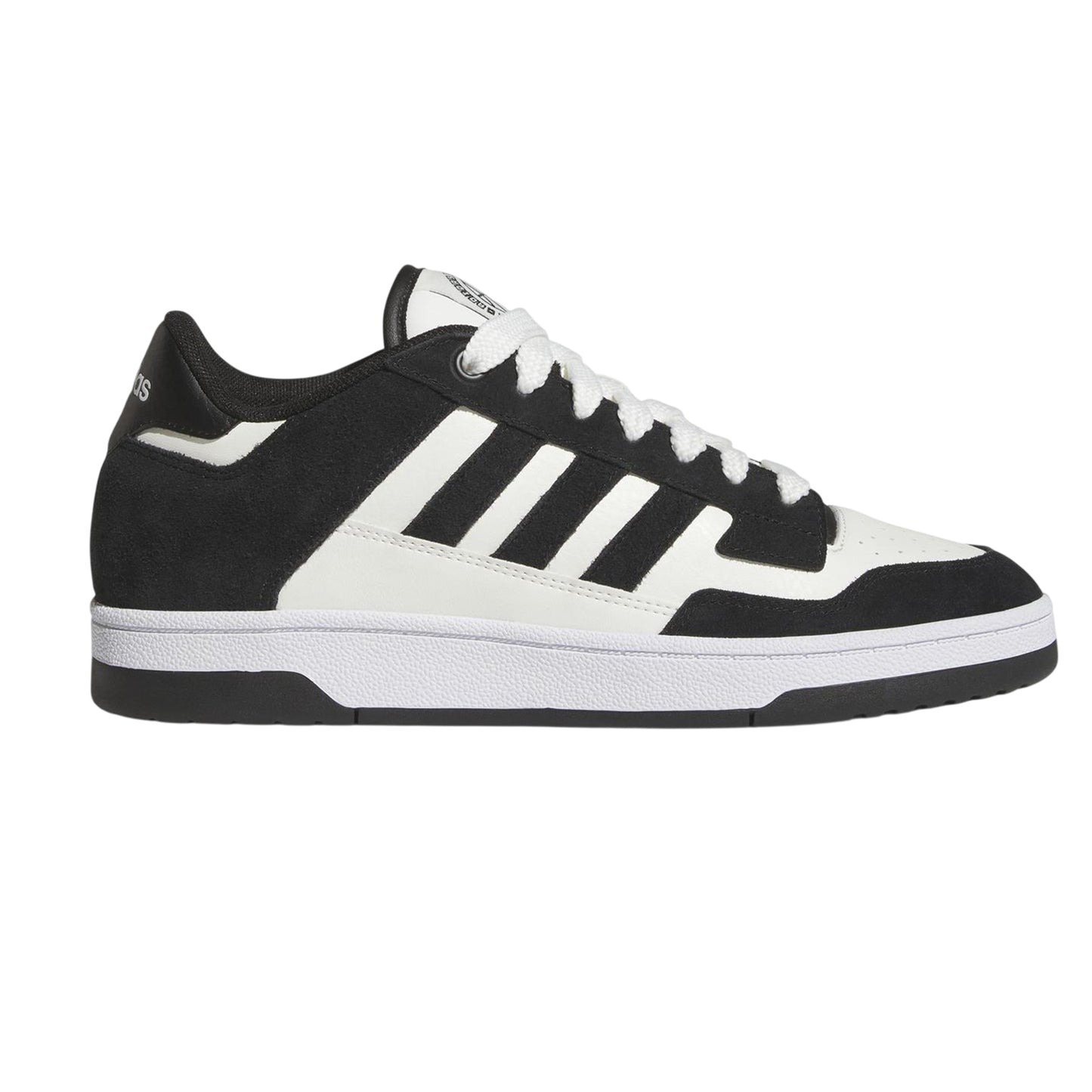Black-White - Front - Adidas Mens Rapid Court Suede Trainers