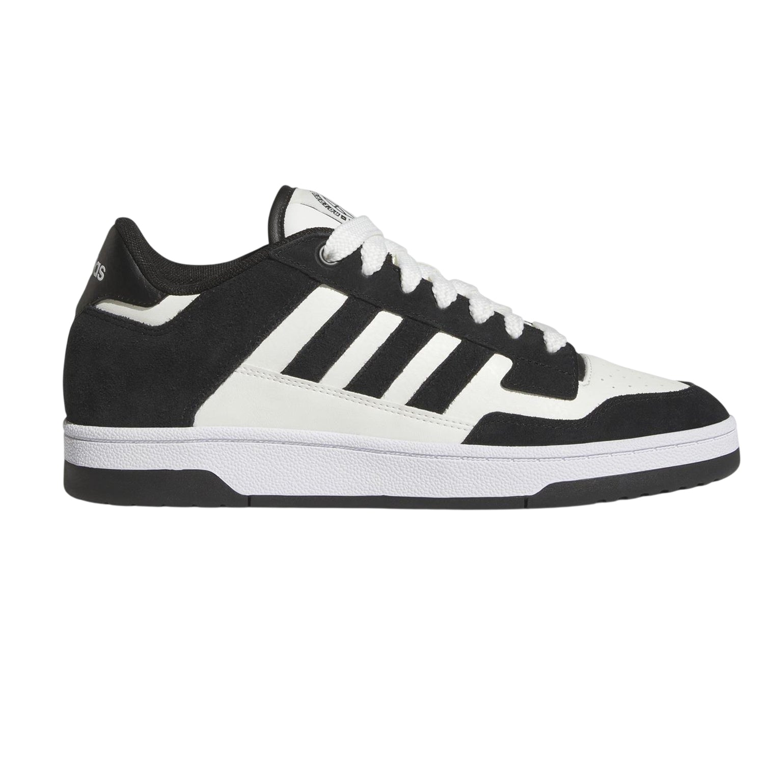 Black-White - Front - Adidas Mens Rapid Court Suede Trainers