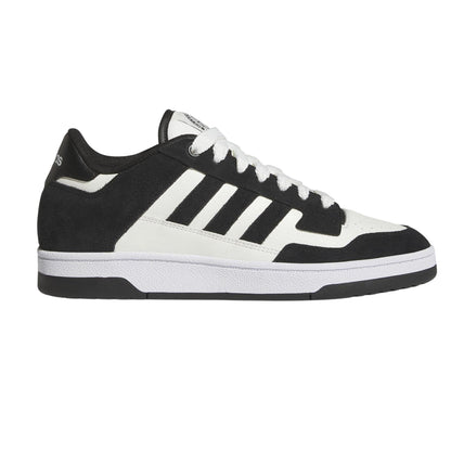Black-White - Front - Adidas Mens Rapid Court Suede Trainers