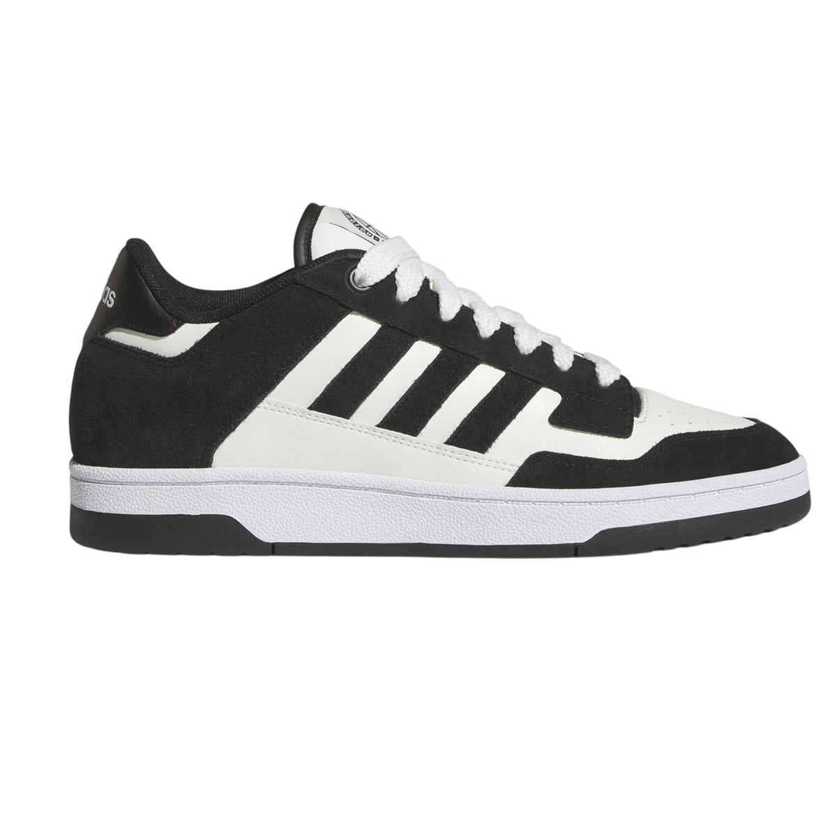 Black-White - Front - Adidas Mens Rapid Court Suede Trainers
