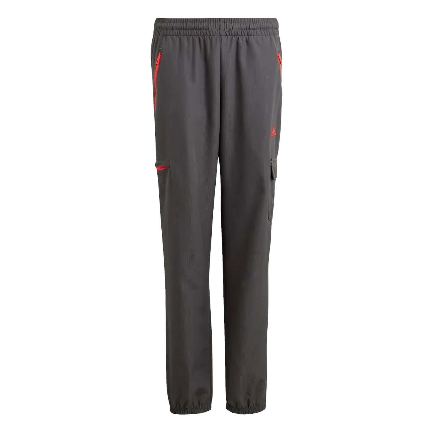 Grey - Front - Adidas Childrens-Kids City Escape Cargo Pocket Tracksuit Bottoms