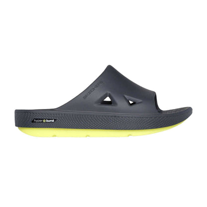 Charcoal-Green - Side - Skechers Mens Arch Fit Sliders