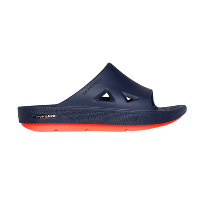 Navy-Coral - Side - Skechers Mens Arch Fit Sliders