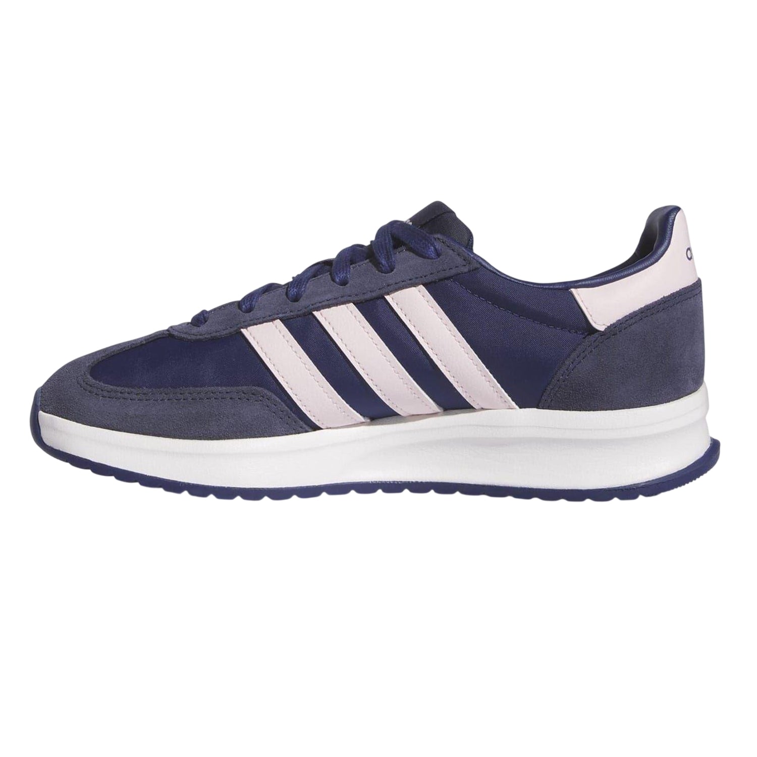 Navy-Pink - Side - Adidas Womens-Ladies Run 70s 2.0 Retro Leather Trainers