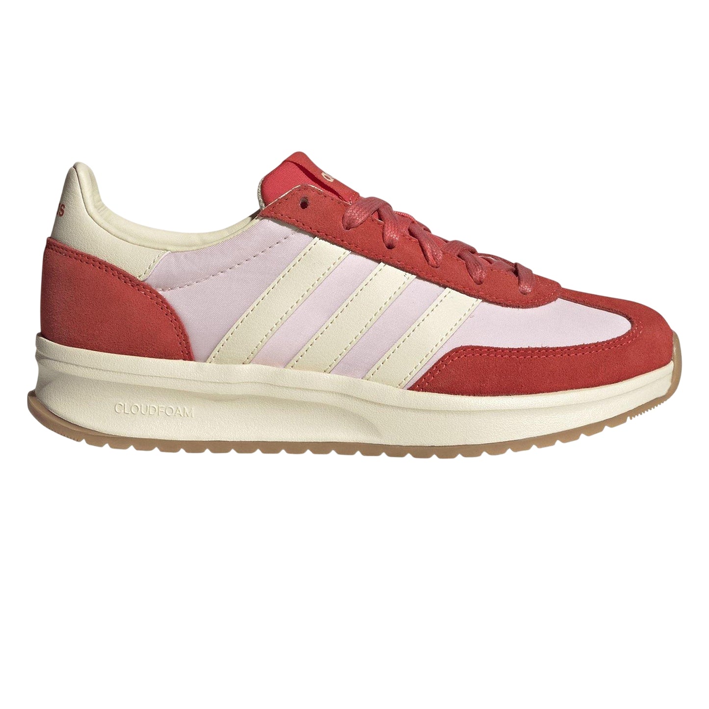 Red-Pink - Front - Adidas Womens-Ladies Run 70s 2.0 Retro Leather Trainers