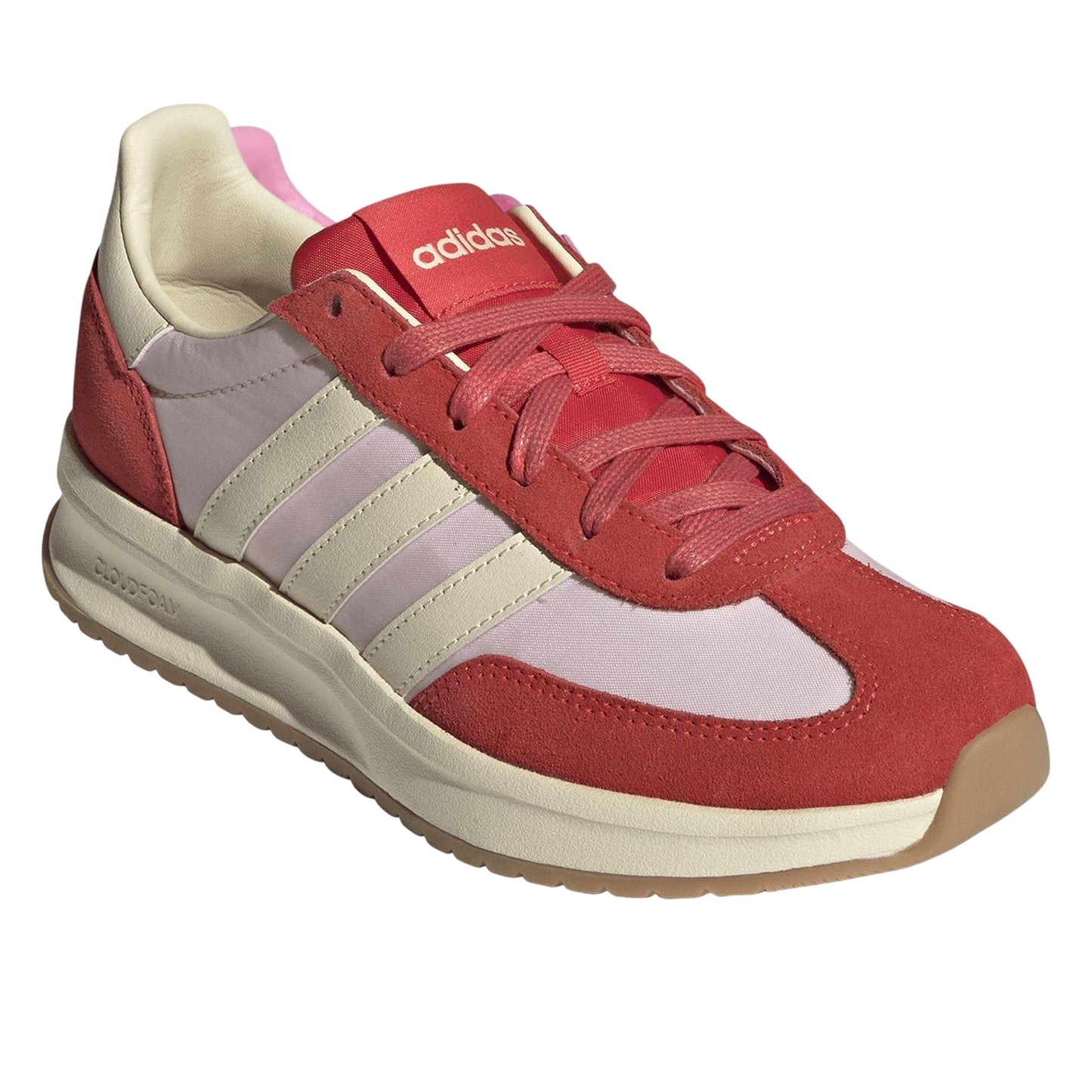 Red-Pink - Side - Adidas Womens-Ladies Run 70s 2.0 Retro Leather Trainers