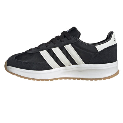 Black-White-Gum - Side - Adidas Womens-Ladies Run 70s 2.0 Retro Leather Trainers