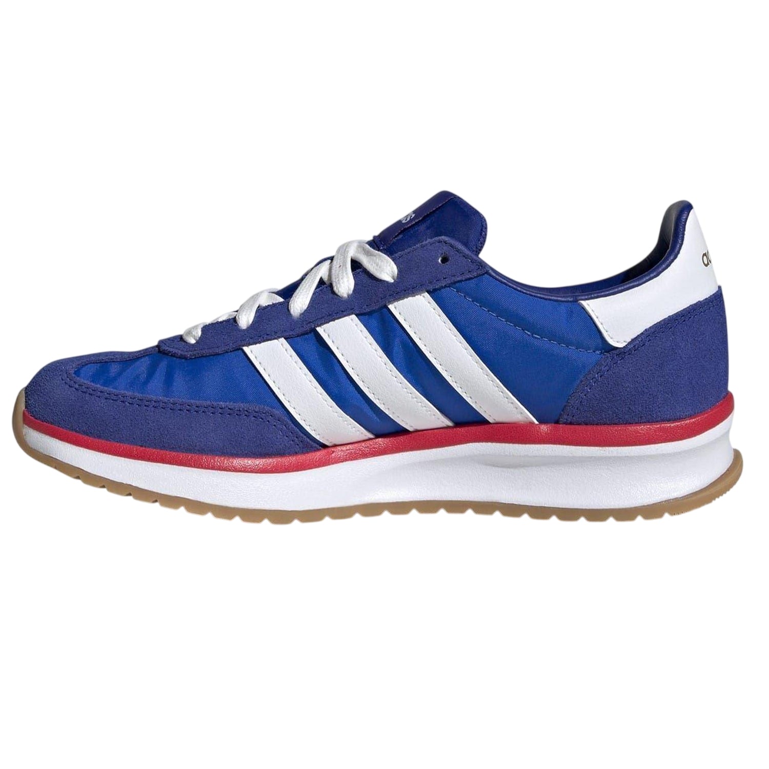 Royal Blue-White-Ruby - Side - Adidas Womens-Ladies Run 70s 2.0 Retro Leather Trainers