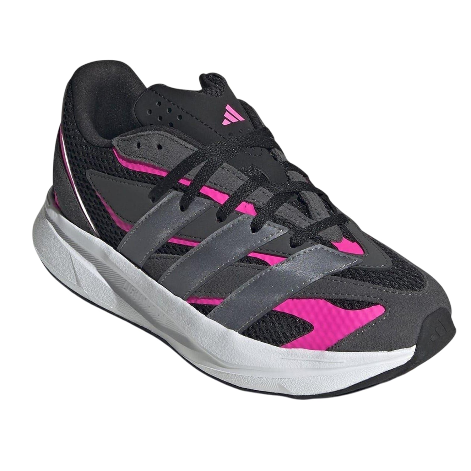 Black-Pink - Lifestyle - Adidas Childrens-Kids Lightblaze Leather Trainers