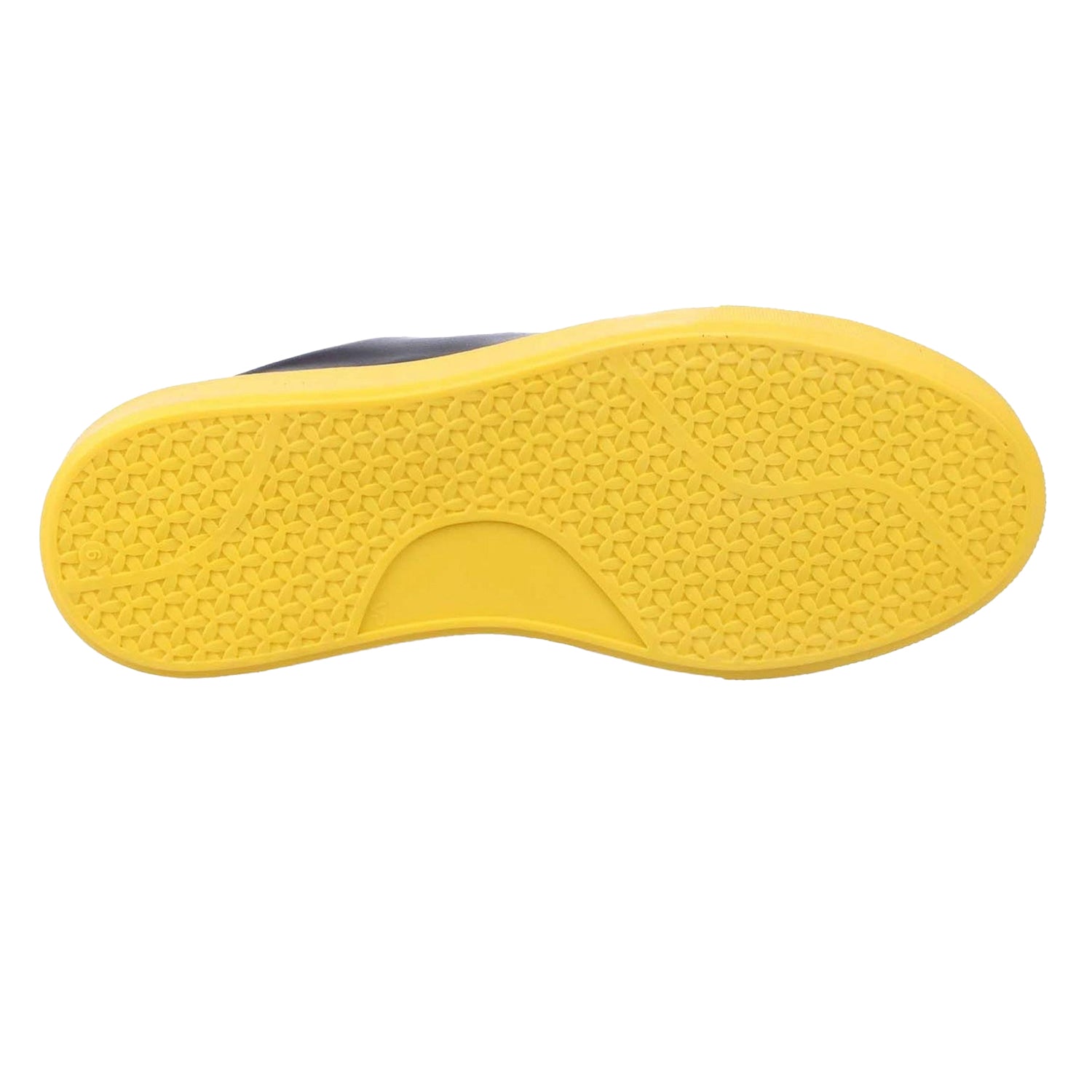 Black-Yellow - Side - Lavair Mens Luna Nappa Leather Platform Trainers